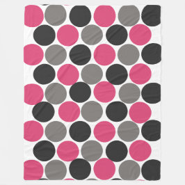 Pink und Gray Polika Dot Fleecedecke