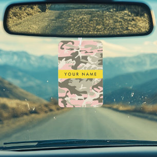 Pink und Green Camouflage Ihr Name Persönlich gest Autolufterfrischer