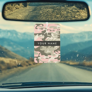 Pink und Green Camouflage Ihr Name Persönlich gest Autolufterfrischer