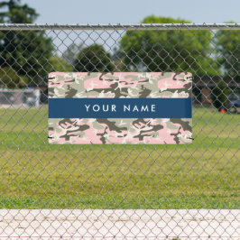 Pink und Green Camouflage Ihr Name Persönlich gest Banner