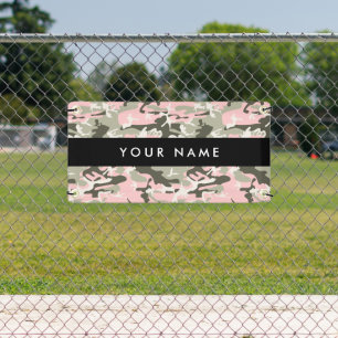 Pink und Green Camouflage Ihr Name Persönlich gest Banner
