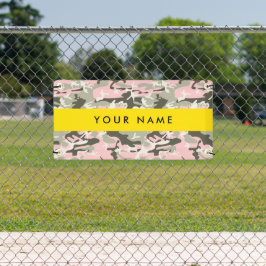 Pink und Green Camouflage Ihr Name Persönlich gest Banner