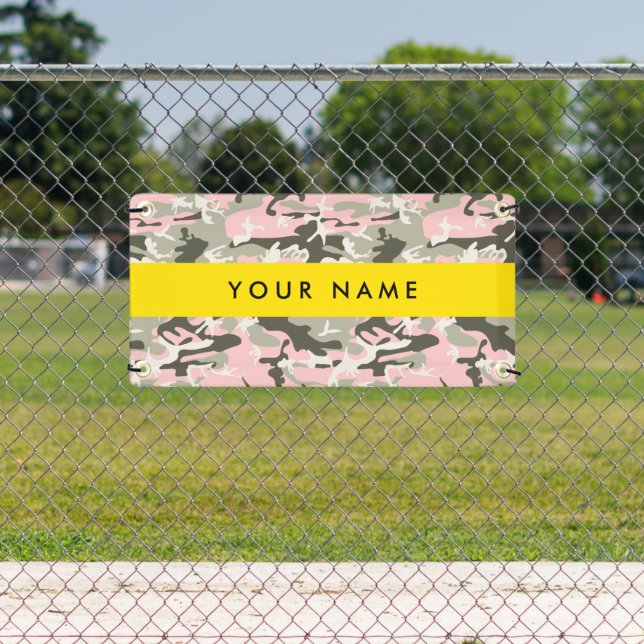 Pink und Green Camouflage Ihr Name Persönlich gest Banner (Insitu)