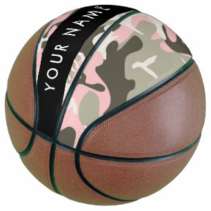 Pink und Green Camouflage Ihr Name Persönlich gest Basketball