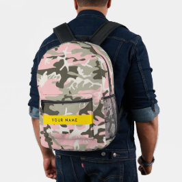 Pink und Green Camouflage Ihr Name Persönlich gest Bedruckter Rucksack