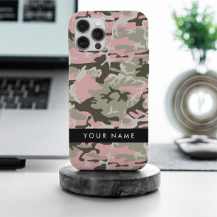 Pink und Green Camouflage Ihr Name Persönlich gest Case-Mate iPhone Hülle