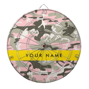 Pink und Green Camouflage Ihr Name Persönlich gest Dartscheibe