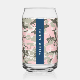 Pink und Green Camouflage Ihr Name Persönlich gest Dosenglas