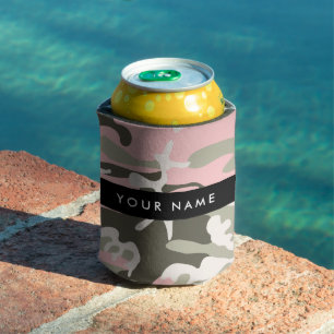 Pink und Green Camouflage Ihr Name Persönlich gest Dosenkühler