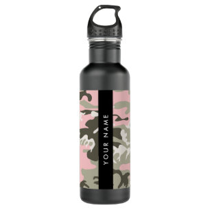 Pink und Green Camouflage Ihr Name Persönlich gest Edelstahlflasche
