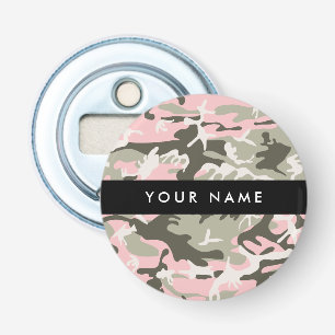 Pink und Green Camouflage Ihr Name Persönlich gest Flaschenöffner