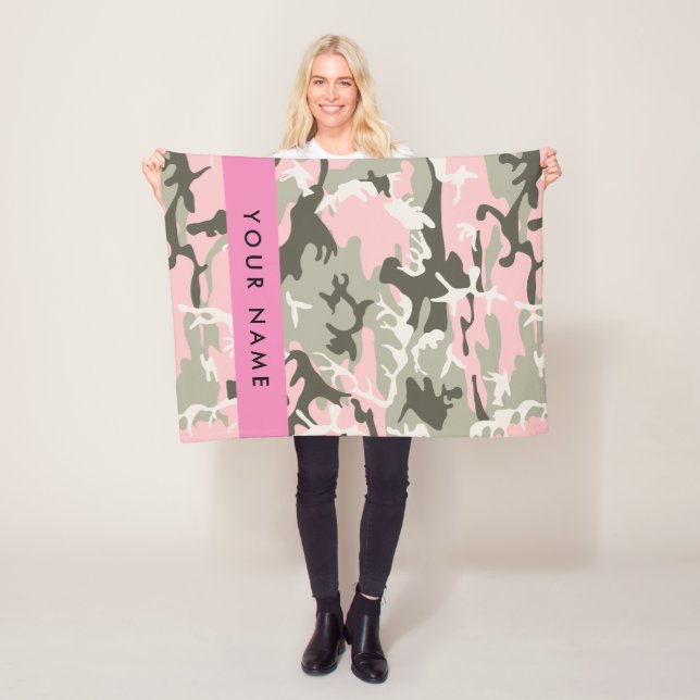 Pink und Green Camouflage Ihr Name Persönlich gest Fleecedecke (Beispiel)