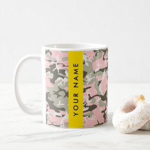 Pink und Green Camouflage Ihr Name Persönlich gest Kaffeetasse
