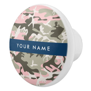 Pink und Green Camouflage Ihr Name Persönlich gest Keramikknauf