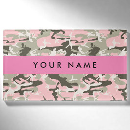Pink und Green Camouflage Ihr Name Persönlich gest Namenschild