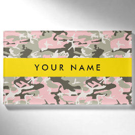 Pink und Green Camouflage Ihr Name Persönlich gest Namenschild