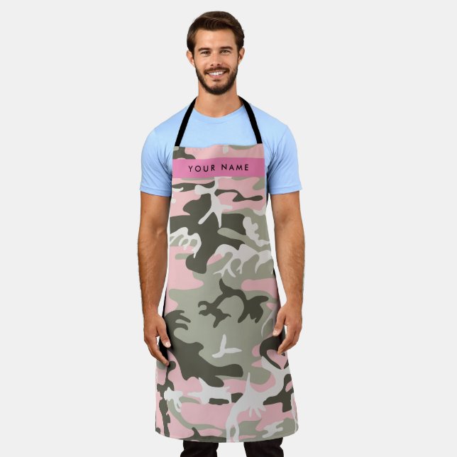 Pink und Green Camouflage Ihr Name Persönlich gest Schürze (Getragen)