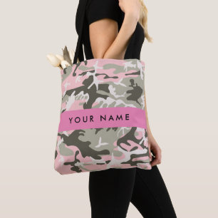 Pink und Green Camouflage Ihr Name Persönlich gest Tasche