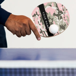 Pink und Green Camouflage Ihr Name Persönlich gest Tischtennis Schläger