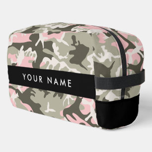 Pink und Green Camouflage Ihr Name Persönlich gest Waschbeutel