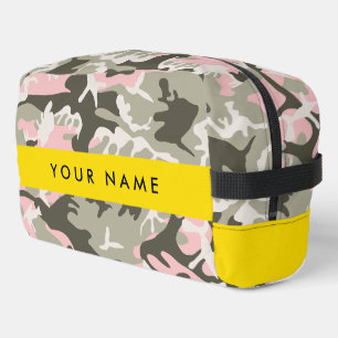 Pink und Green Camouflage Ihr Name Persönlich gest Waschbeutel