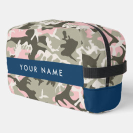 Pink und Green Camouflage Ihr Name Persönlich gest Waschbeutel