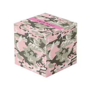 Pink und Green Camouflage Ihr Name Persönlich gest Würfel