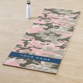 Pink und Green Camouflage Ihr Name Persönlich gest Yogamatte