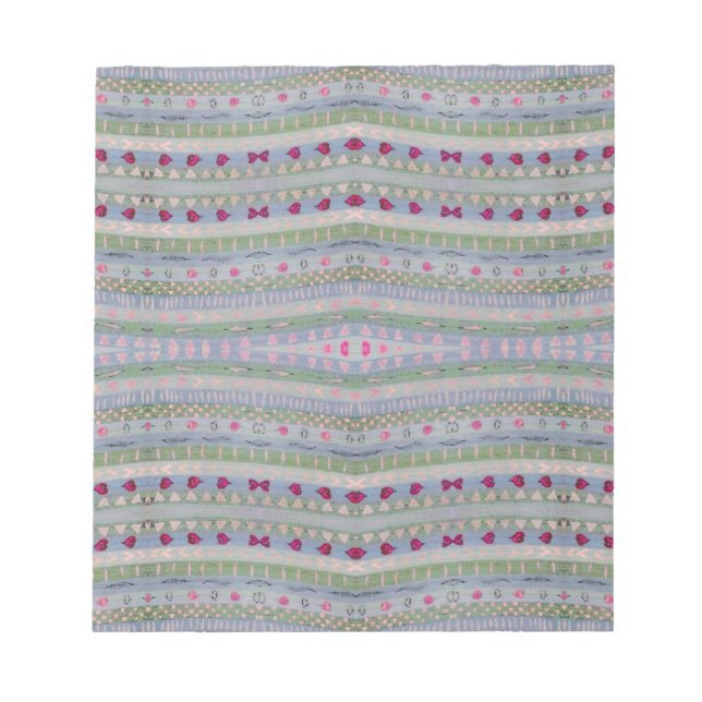 Pink und Green Hübsch Hearts Muster Notizblock (Vorderseite)