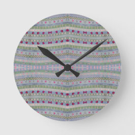 Pink und Green Hübsch Hearts Muster Runde Wanduhr