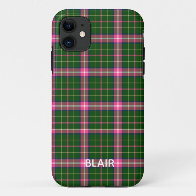 Pink und Green Kariert Phone Case (Rückseite)