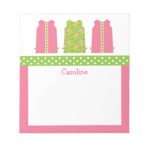Pink und Green Lollipop Shift Dress Notepad Notizblock