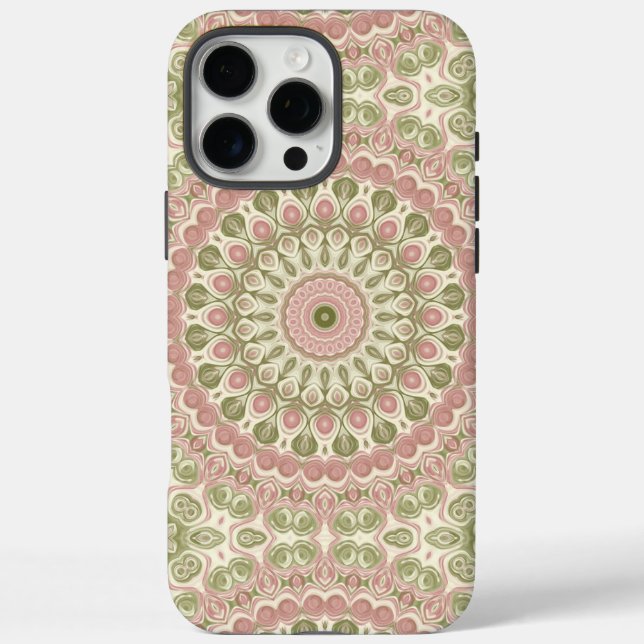 Pink und Green Mandala Muster iPhone 16 Pro Max Hülle (Rückseite)