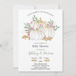 Pink und Green Pumpkin Baby Dusche Einladung