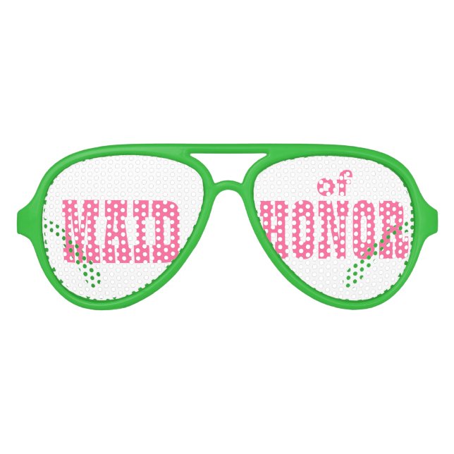 Pink und Green Trauzeugin Swag Party Brille Partybrille (Vorderseite)