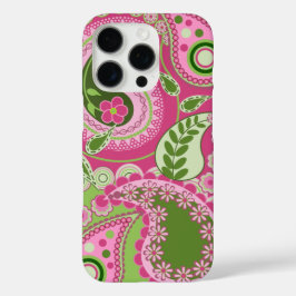 Pink und grün Paisley iPhone 16 Fall Pro Hülle