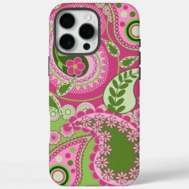 Pink und grün Paisley iPhone 16 Fall Pro Max Hülle