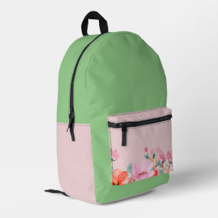 PINK UND GRÜNE FLORALE RÜCKPACKUNG BEDRUCKTER RUCKSACK