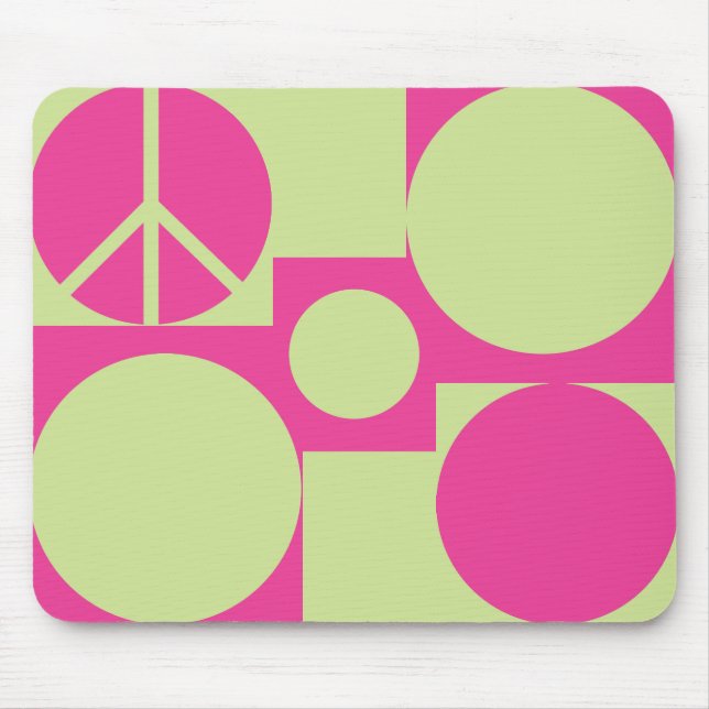 Pink und grüne Friedenspunkte Mousepad (Vorne)