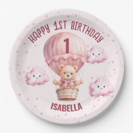 Pink und Hübsch Teddy Bear Baby Girl Pappteller