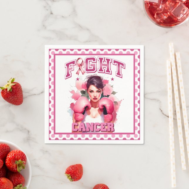 Pink und Hübscher Bluterbauchkrebs Serviette (Beispiel)