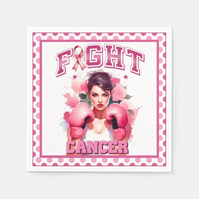 Pink und Hübscher Bluterbauchkrebs Serviette (Vorderseite)