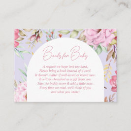 Pink und Lavendel Floral Baby Buchanfrage Begleitkarte