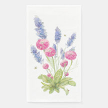 Pink und Lavender Blume Gast Napkins