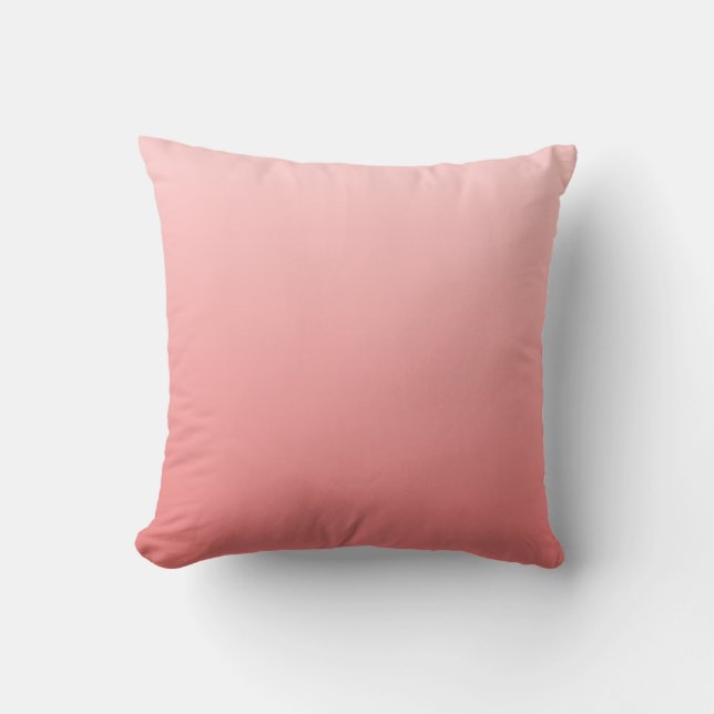 Pink und Light Coral Ombre Kissen (Vorderseite)