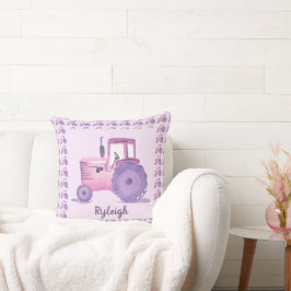 Pink und Lila Aquarellbahn personalisierbar Kissen