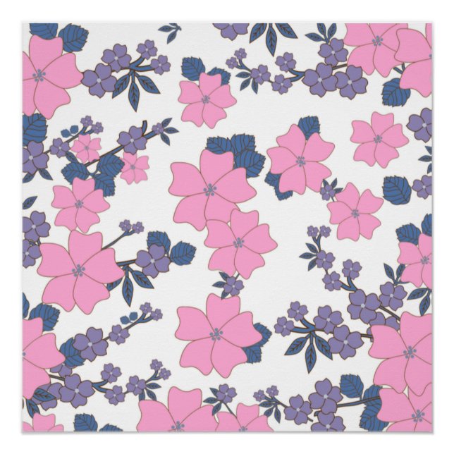 PINK UND LILA BLUME POSTER (Vorderseite)