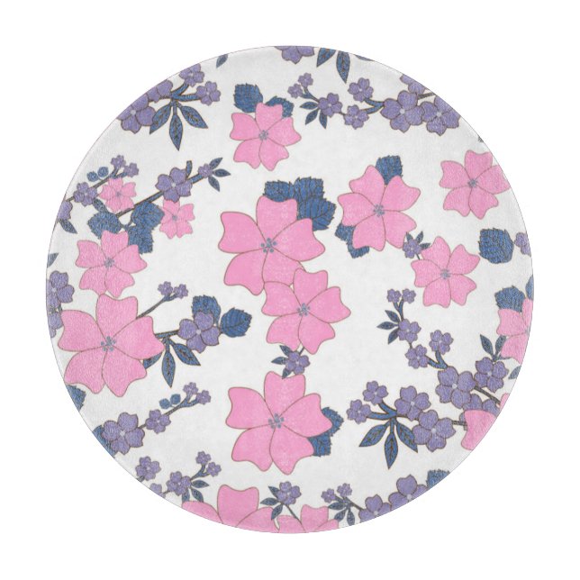 PINK UND LILA BLUME SCHNEIDEBRETT (Vorderseite)