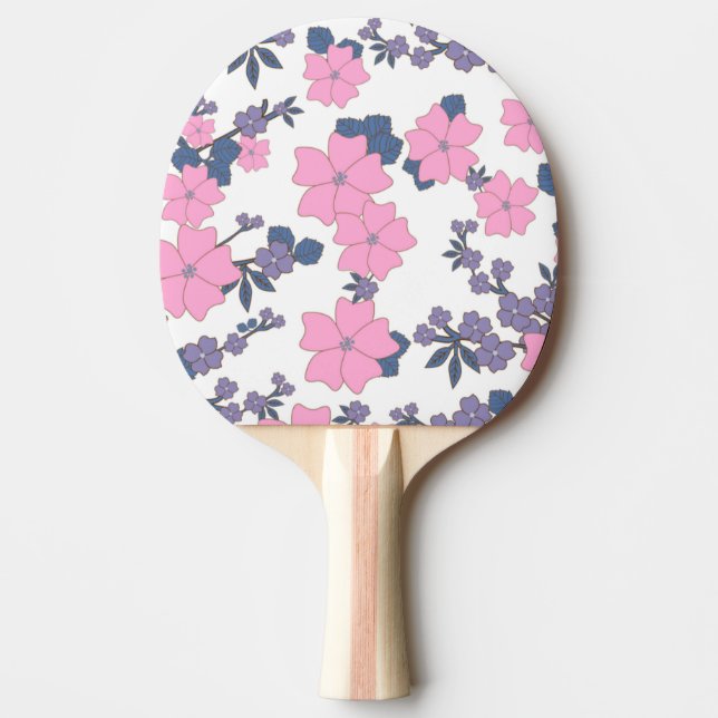 PINK UND LILA BLUME TISCHTENNIS SCHLÄGER (Vorderseite)