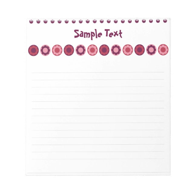 Pink und Lila floraler Editor Notizblock (Vorderseite)